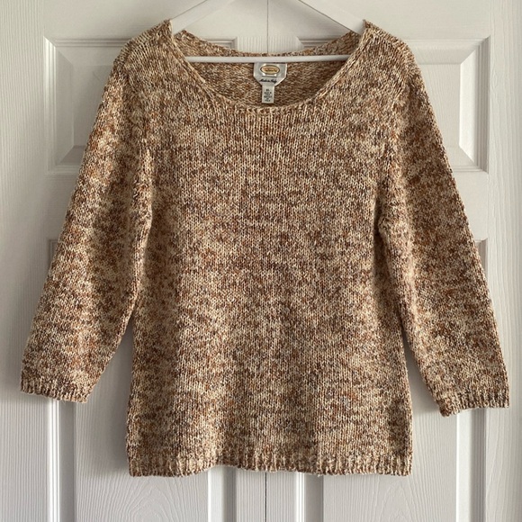 Talbots Marled Tan/Rust/Ivory Long Sleeve Sweater - Size XLarge - Picture 1 of 11